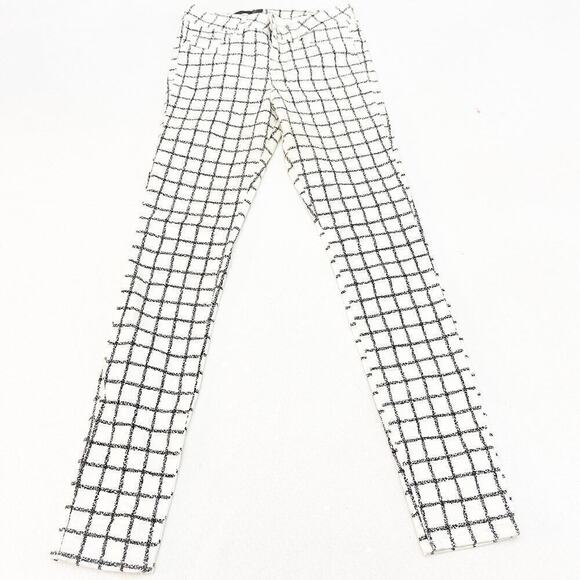 Armani Exchange Super Skinny Plaid Patterned Denim Jeans Size 26 - Picture 2 of 8